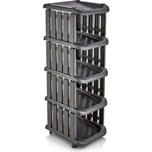 5dm-5 Katlı Tekli Plastik Botanica Ayakkabılık Siyah