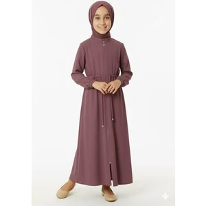 Medine Ipeği Beli Lastikli Bağcıklı Çocuk Ferace