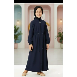 Medine Ipeği Beli Lastikli Bağcıklı Çocuk Ferace