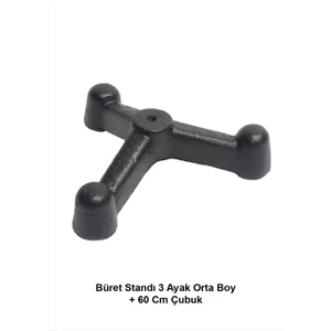 Büret Standı 3 Ayak Orta Boy + 60 Cm Çubuk