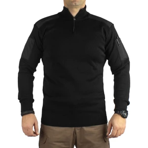 ASKERİ KAZAK - YAKASI FERMUARLI -SİYAH