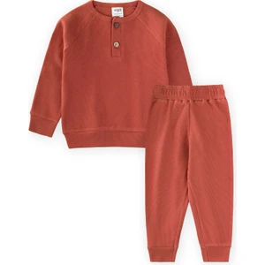 Reglan Kol Patlı Erkek Basıc Takım Kiremit