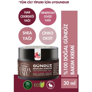 Fermente Mutfağım Ferda Uslu Nar Çekirdeği Yağlı Gündüz Bakım Kremi Koruyucu Etki 30 ml Tüm Ciltler İçin