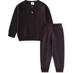 Reglan Kol Patlı Erkek Basıc Takım 1-8 Yaş Siyah