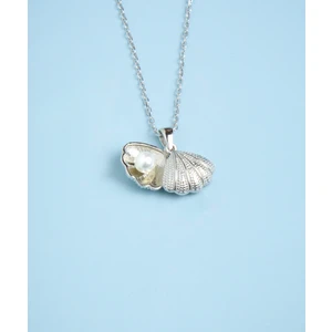 925 Ayar Gümüş Açılabilen Istiridye Incili Kolye