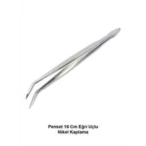 Penset 16 Cm Eğri Uçlu - Nikel Kaplama