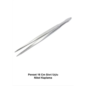 Penset 16 Cm Sivri Uçlu - Nikel Kaplama