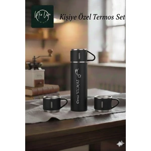 Mio Lifee Kişiye Özel İsimli Hediyelik Termos - 3 Bardaklı Paslanmaz Çelik Termos 540 ml