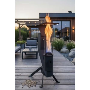 Pelet Sobası, Kamp, Bahçe Sobası Camlı 70 cm