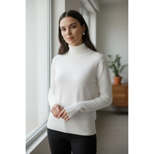 Mandala Tekstil Kadın Basic Triko Yarım Balıkçı Kazak