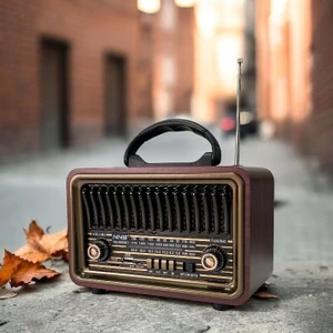 Nostaljik Fm Radyo & Bluetooth Hoparlör - Şarjlı, Usb/sd Destekli, Kahverengi Retro Radyo (Videolu Ürün)