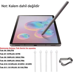 Samsung Galaxy Tab S9/s9 FE/S9FE+/S9ULTRA/S9+ Yedek Kalem Ucu 5 Tane(Ekranı Kirletmez) S Pen Uyumlu
