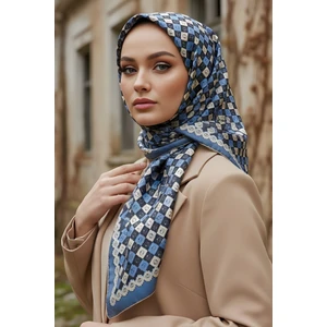 İmaj Butik İndigo İpekhan Soft Dijital Pamuklu Eşarp