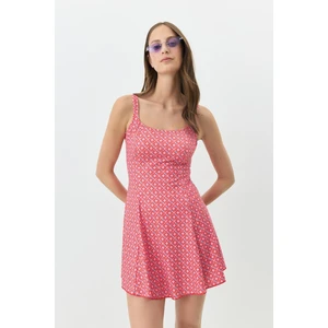 Şortlu Elbise Mayo 7490 Kırmızı/mor