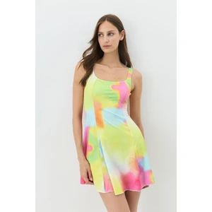 Elbise Mayo 7783 Sarı/pembe