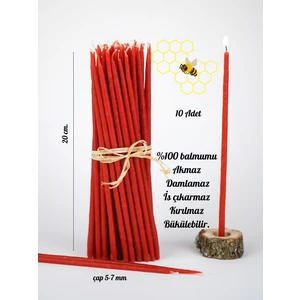 Frig Lavanta Tasarım Hediyelik Dilek Tören Ritüel Balmumu Mum kırmızı 10 Adet Slim Ince 20 cm Boy 4-6 mm Çap