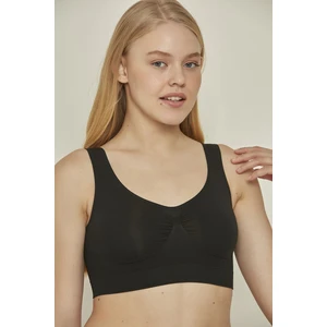C14005 Dikişsiz Kalın Askı Büstiyer Siyah