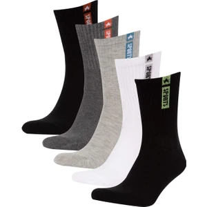 Erkek Slogan Baskılı 5'li Pamuklu Uzun Çorap Y2545AZNS