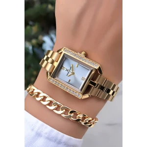 Daniel Klein Orijinal Çelik Kordon Taşlı Kadın Kol Saati 3 Atm Su Geçirmezlik Gold Renk Bileklik Hediyeli