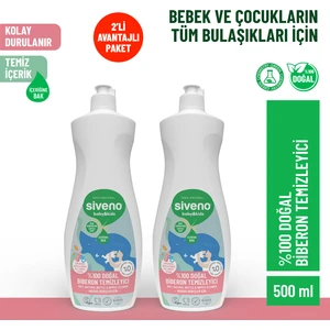 %100 Doğal Emzik Ve Biberon Temizleyicisi Bitkisel Elde Bulaşık Sabunu Nemlendirici Vegan 500 ml X2 Adet