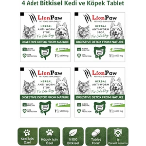 Lion Paw Bitkisel Kedi ve Köpek Parazit Tableti 4 Adet Tablet