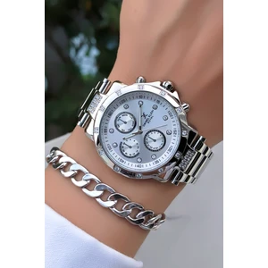 Orijinal Çelik Kordon Kadın Kol Saati 3 Atm Su Geçirmezlik Gümüş Renk Bileklik Hediyeli DK584C1