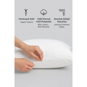 Pamuklu Fermuarlı Kırlent Kılıfı Iç Astar 4’lü Paket - 30X50 Kırlent Yastığı Iç Kılıfı Milt