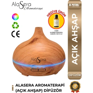 Alasera Aromaterapi Ahşap Difüzör (Açık Ahşap)