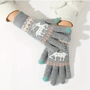 Corney Design Holly Gri Dokunmatik Yılbaşı Eldiven