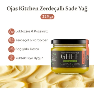 Ojas Kitchen Zerdeçallı Ghee (Sade Yağ) 225 gr - Laktozsuz Gdo' Suz Saf Yağ / Sadeyağ