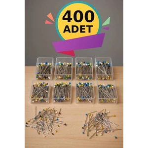 8 Kutu Renkli Eşarp İğnesi 400 Adet Zarar Vermeyen Başörtü İçin