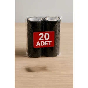 20 Adet Siyah Elektrik Bandı Pvc Kablo Izole Bantı