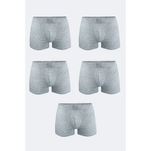 Erkek Gri 5 Li Pamuk Elastan Boxer 5M074