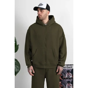 Erkek Oversıze Fermuarlı Hırka