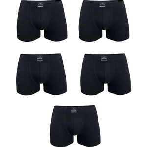 Erkek Siyah 5 Li Pamuk Elastan Boxer 5M074