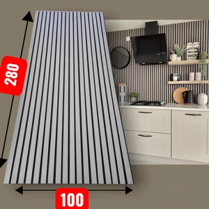 Özbir Kitchen Yeni Gri Akustik Duvar Paneli 100X280 Ahşap Duvar Paneli