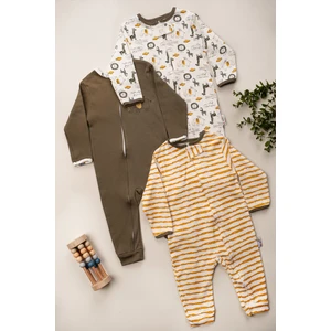 Erkek Bebek Tulum Patiksiz 3'lü Set