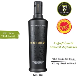 Oro di Milas Premium Reserve Memecik Erken Hasat Soğuk Sıkım Naturel Sızma Zeytinyağı 500 mL – 2025–2026 Yeni Hasat