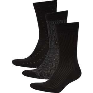 Erkek Dikişsiz 3'lü Bambu Uzun Çorap C6679AXNS