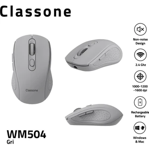 WM504 2.4 Ghz Şarj Edilebilir Kablosuz Mouse -Gri