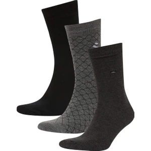 Erkek Dikişsiz 3'lü Bambu Uzun Çorap C6682AXNS