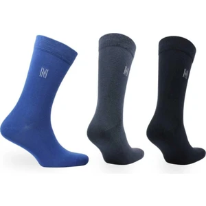 Brody Günlük Konforlu Pamuklu Çorap 3'lü Paket Mavi/gri/siyah
