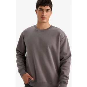 Relax Fit Bisiklet Yaka Kalın İçi Yumuşak Tüylü Basic Düz Sweatshirt T5139AZ25AU