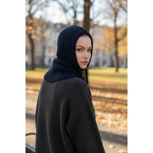 Lacivert Balaclava Triko Başlık