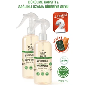 2'li Set Hızlı Uzama, Saç Dökülme Karşıtı 7 Aktifli Biberiyeli Saç Bakım Suyu 200 ml x 2 adet - Durulama Gerektirmez