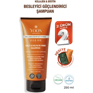 Sülfatsız ve Tuzsuz Şampuan, Kolajen Biotin B7 İçerikli Parabensiz, Nemlendirici Vegan Şampuan 250ml