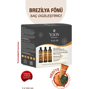 Brezilya Fönü & Keratin Saç Düzleştirme İşlemi Sağlayan ve Besleyen Çift Yönlü Yoğun Saç Bakım Seti