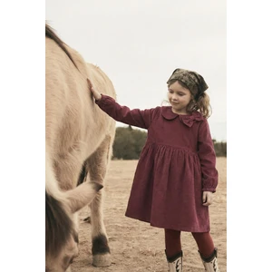 Kadife Elbise 1-8 Yaş Mürdüm