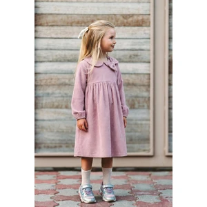 Kadife Elbise 1-8 Yaş Leylak