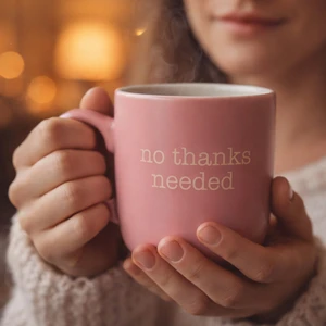 No Thanks Needed Kupa - Pembe - 400 ml